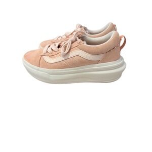 Vans Stack Peach Pink Suede Platform Sneakers Kids 3.5